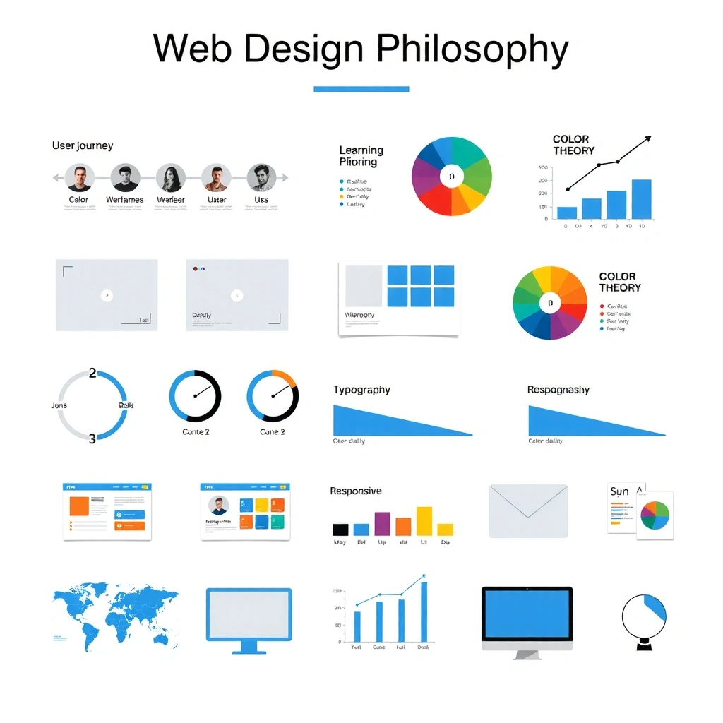 Design philosophy illustration showing user-centered design process