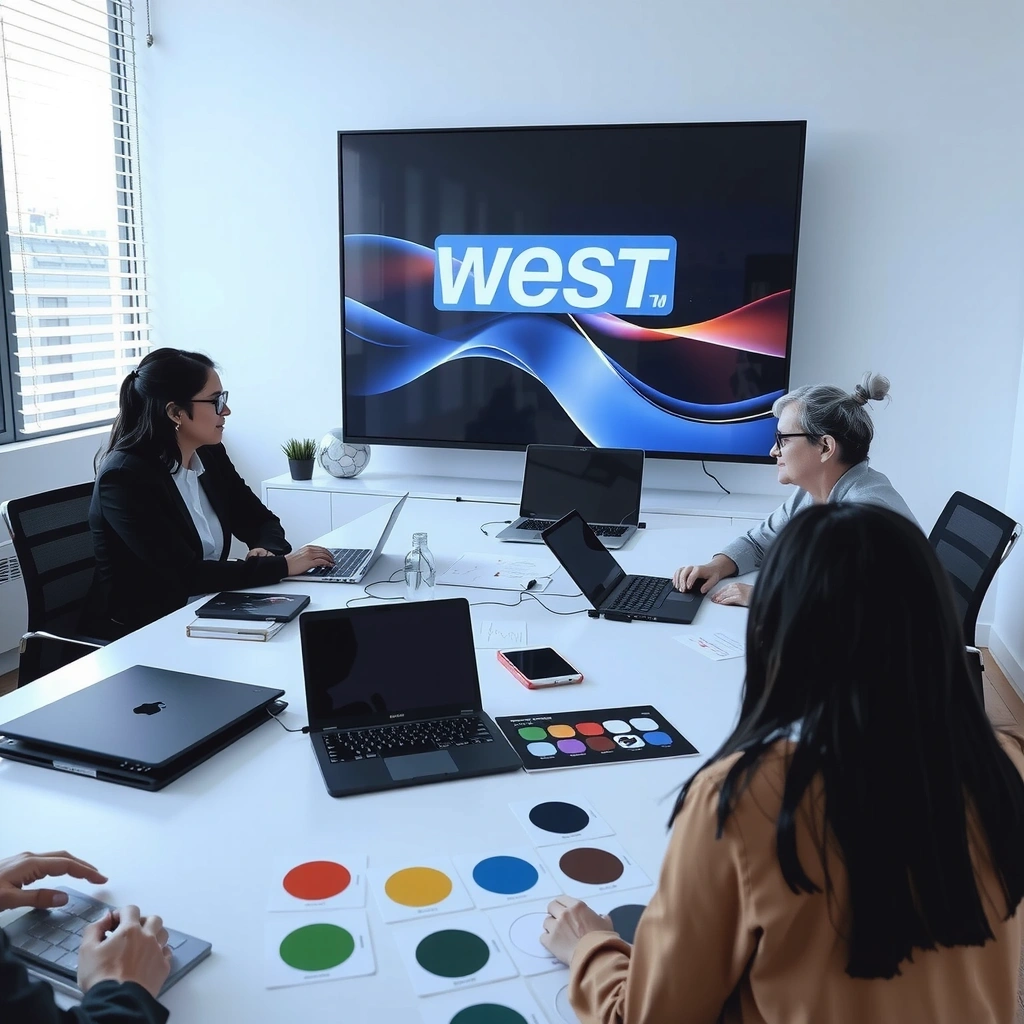 Professional consultation meeting with web design team