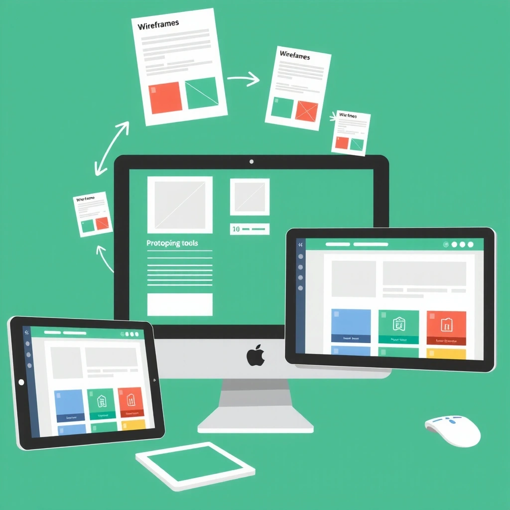 Wireframing and prototyping illustration